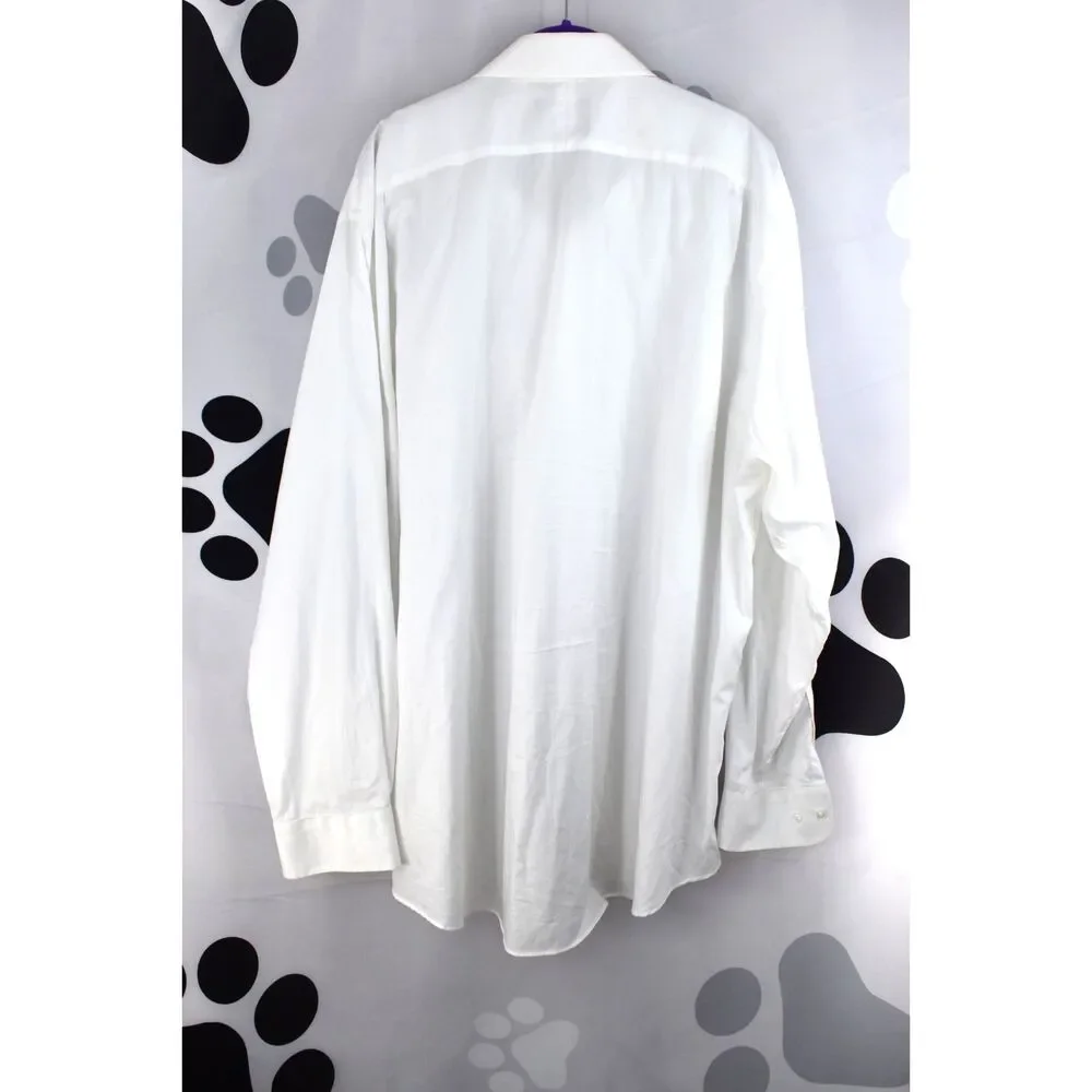 Nordstrom Mens Non Iron Traditional Fit Dress Shirt White 18 1/2 36-37 Flawed